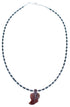 Hematite And Jasper Sterling Silver Leaf Southwestern Bead Necklace LX114433